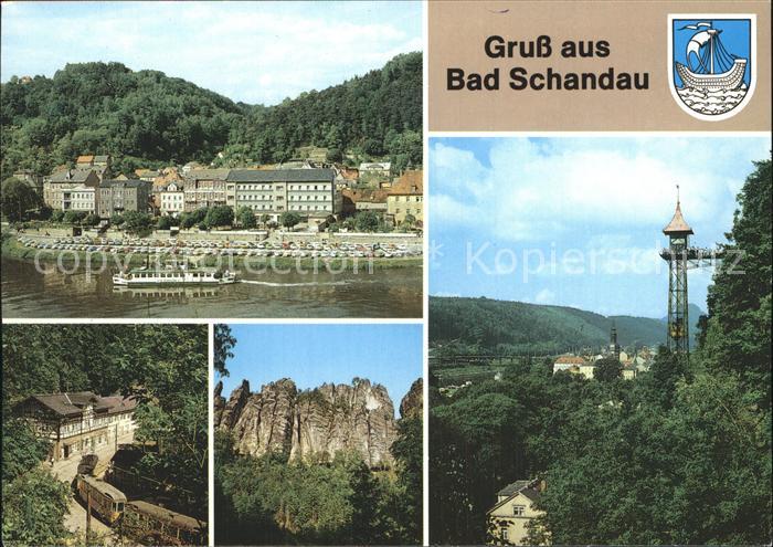 Bad Schandau Faehre Gaststaette Lichtenhainer Wasserfall Kirnitzschtalbahn Schra