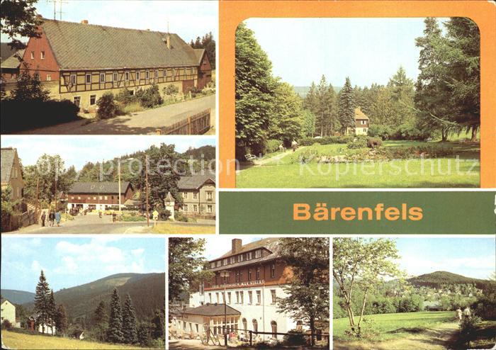 Baerenfels Erzgebirge Gasthof Ernst Thaelmann Strasse Kurpark Tellkoppe FDGB Erh