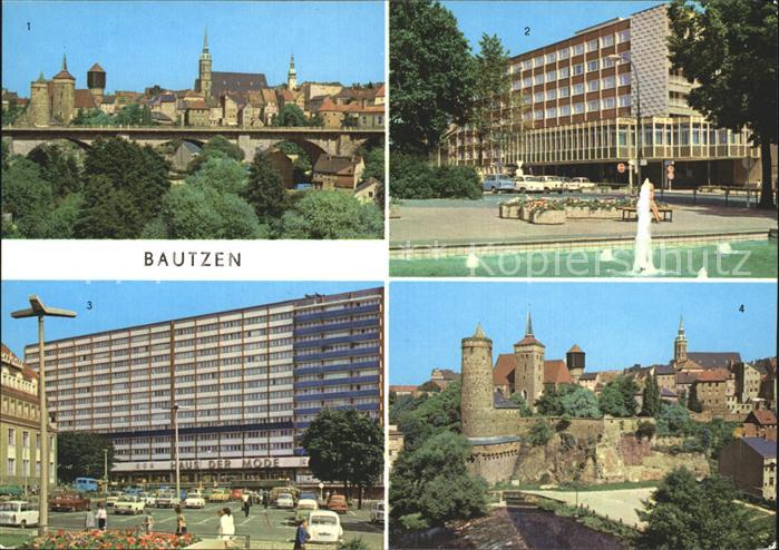 Bautzen Sachsen Friedensbruecke HO Cafe Lubin Wohnhochhaus Platz der Roten Armee