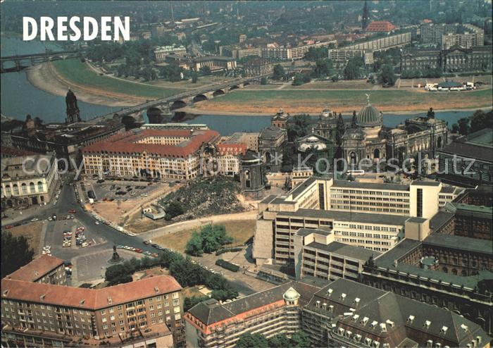 DRESDEN Elbe Altstadtkern Fliegeraufnahme