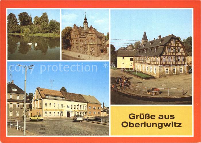 Oberlungwitz Hirschgrundteich Rathaus Postgut St Martins Kirche Hirschbruecke