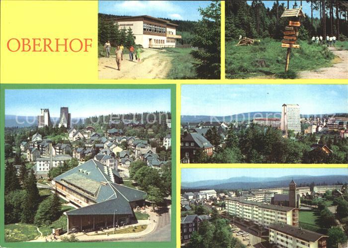 Oberhof Thueringen HOG Schanzenbaude Wanderwegweiser Rennsteig Interhotel Panora