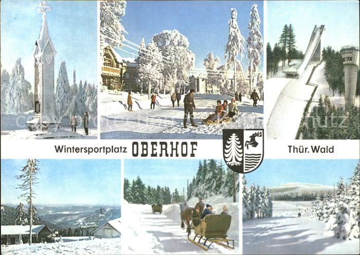 Oberhof Thueringen Winterimpressionen Pferdeschlitten Skispringen Sprungschanze