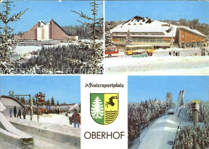 Oberhof Thueringen Interhotel Panorama Grossgaststaette Oberer Hof Rennschlitten