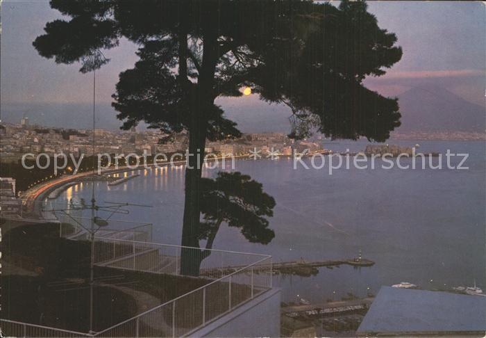 Napoli Neapel Panorama bei Mondschein