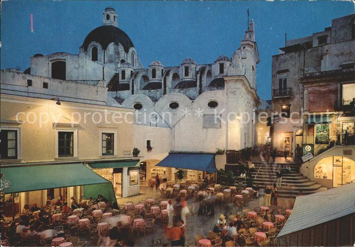 Capri Piazzetta notturno Kleine Platz bei Nacht Strassencafe