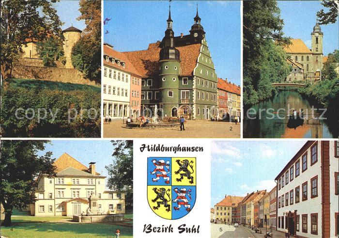 Hildburghausen Stadtmauer Rathaus Friedenspark Stadttheater Marx Engels Platz
