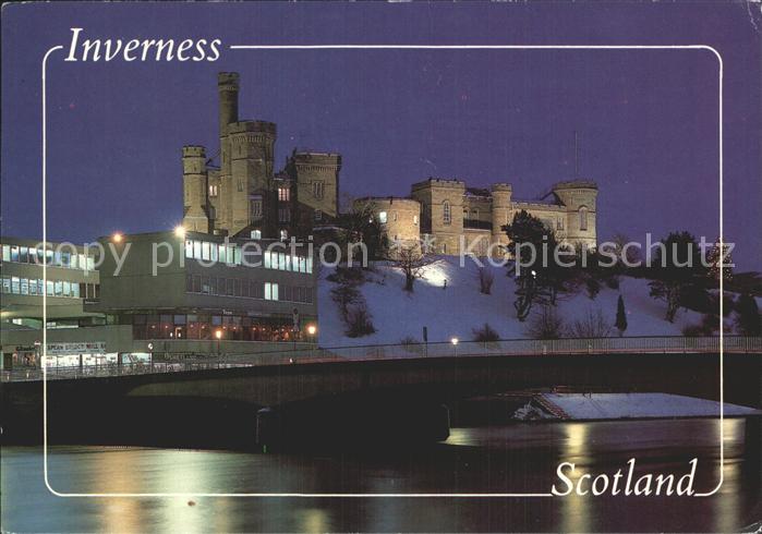 Inverness Highland Floodit Castle and the main road bridge over the River Ness