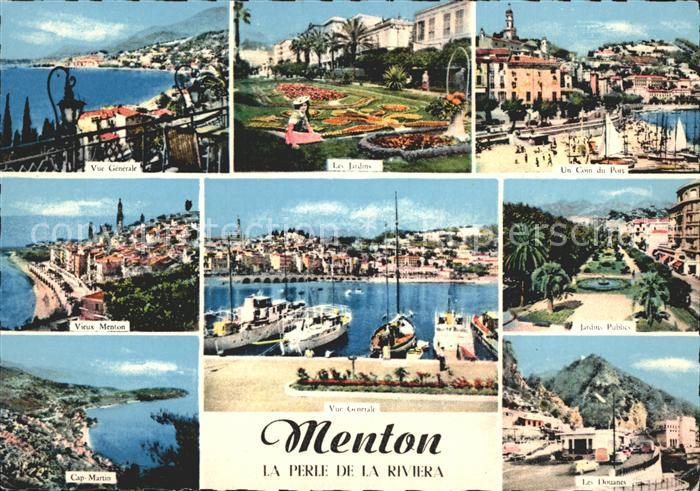Menton Alpes Maritimes Vue generale Les Jardins Un Coin du Port Vieux Menton Cap
