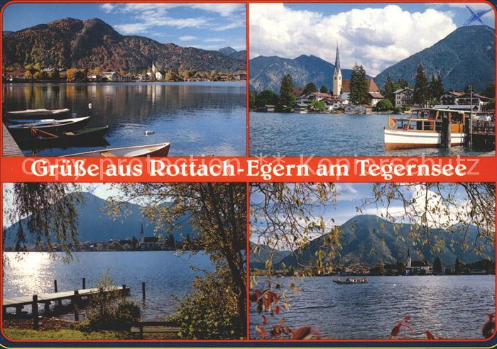 Rottach-Egern Tegernsee Teilansichten Bootsanlegestelle Kirche