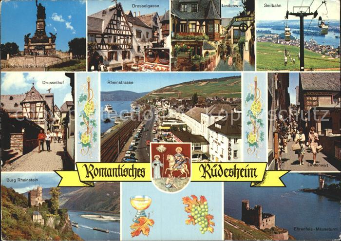Ruedesheim Rhein Drosselgasse Lindenwirt Seilbahn Drosselhof Rheinstr Burg Rhein
