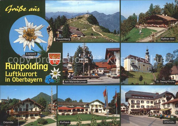 Ruhpolding Bayern Rauschberg Raffner Alm Marienbrunnen St Georgs Kirche Ortsmoti