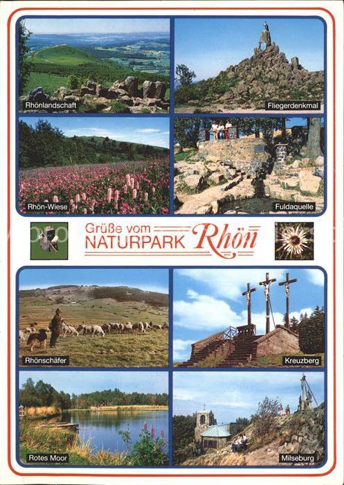 Rhoen Region Landschaft Fliegerdenkmal Rhoenwiese Fuldaquelle Rhoenschaefer Kreu