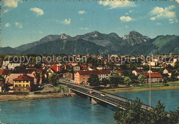 Rosenheim Bayern Ortsansicht Innbruecke