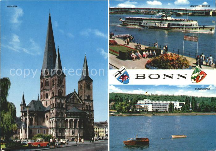 Bonn Rhein Muenster Kennedy Bruecke Bundeshaus