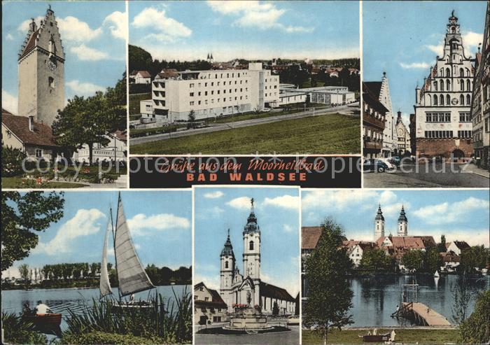 Bad Waldsee Kirche Moorheilbad Strassenpartie Segeln Bootssteg