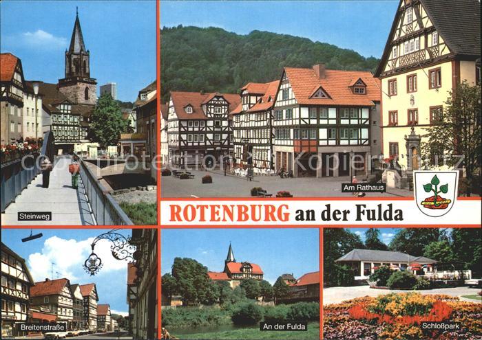 Rotenburg Fulda Steinweg Rathaus Breitenstrasse Kirche Schlosspark