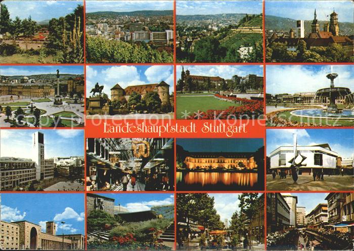 STUTTGART CITY Teilansichten Panorama Altes Schloss Bahnhof Schlossplatz Brunne