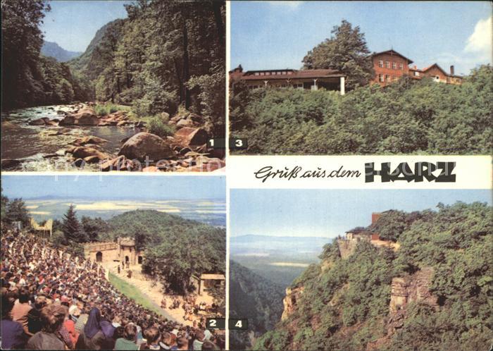 Harz Region Bodetal Harzer Bergtheater mit Berghotel Rosstrappe Thale Hexentanzp