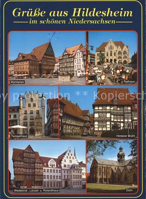 HILDESHEIM  CITY Marktplatz Rathaus Tempelhaus Hinterer Bruehl Wedekind Luenzel
