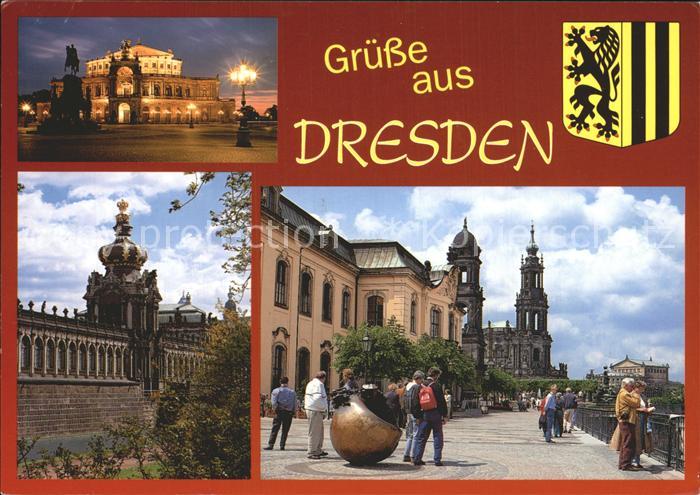 DRESDEN Elbe Semperoper Zwinger Bruehlsche Terrasse