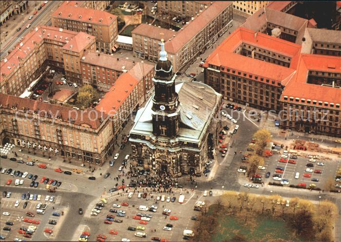 DRESDEN Elbe Kreuzkirche Fliegeraufnahme