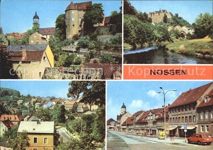 Nossen Schlossturm Freiberger Mulde und Schloss Teilansicht Markt