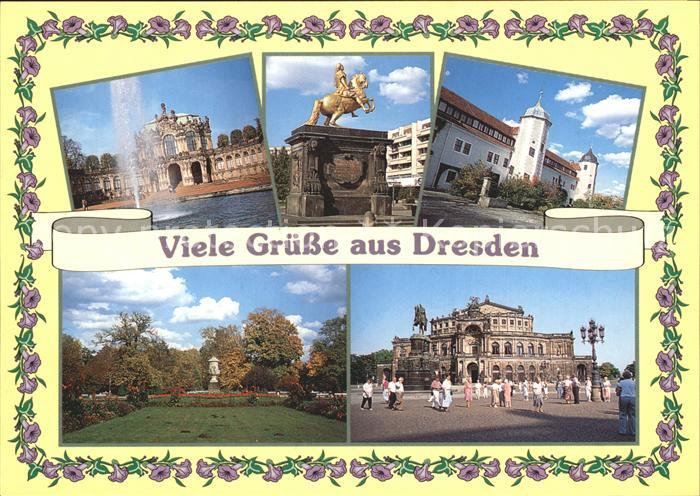 DRESDEN Elbe Zwingerhof Reiterstandbild Jaegerhof Altendresden Gr Garten Theater