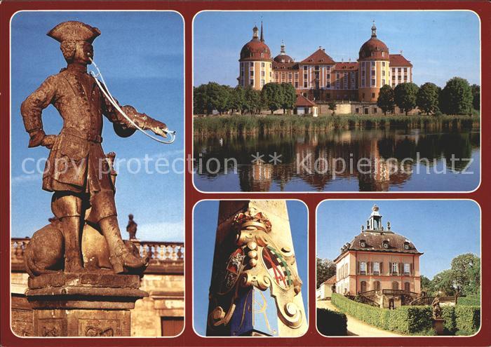 Moritzburg Sachsen Plasti Piqueur Barockschloss Distanzsaeule Detail Fasanenschl