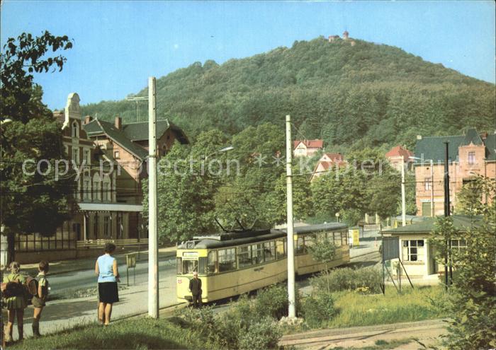 Goerlitz Sachsen Landeskrone mit HOG Burghof Strassenbahn