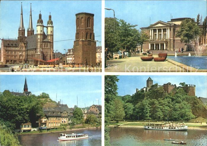 Halle Saale Markt Kirche Theater des Friedens Kroellwitz Burg Giebichenstein Aus