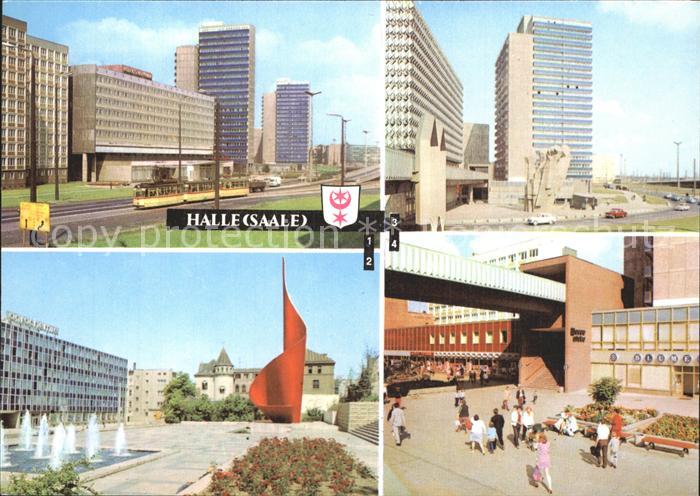 Halle Saale Interhotel Stadt Halle Fahnenmonument Flamme der Revolution Hanserin