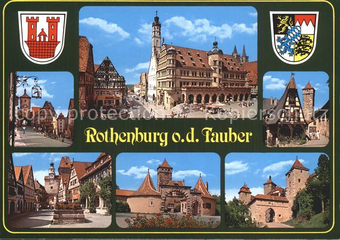 Rothenburg Tauber Sieberstor Ploenlein Rathaus Brunnen Schloss