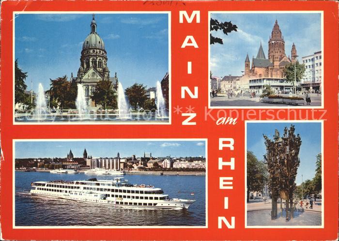 Mainz Rhein Christuskirche Dom Fahrgastschiff