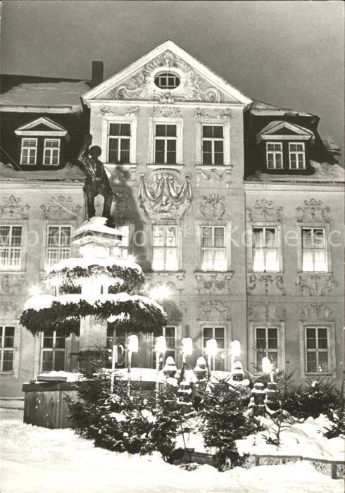 Schneeberg Erzgebirge Bergmannsbrunnen Weihnachtszeit