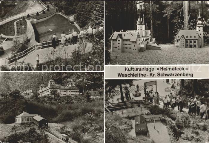 Waschleithe Kulturanlage Heimateck Talsperre Poehl Schloss und Kirche in Schwarz