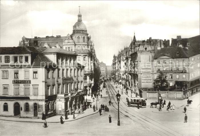 DRESDEN Elbe um 1900 Koenig Johann Strasse
