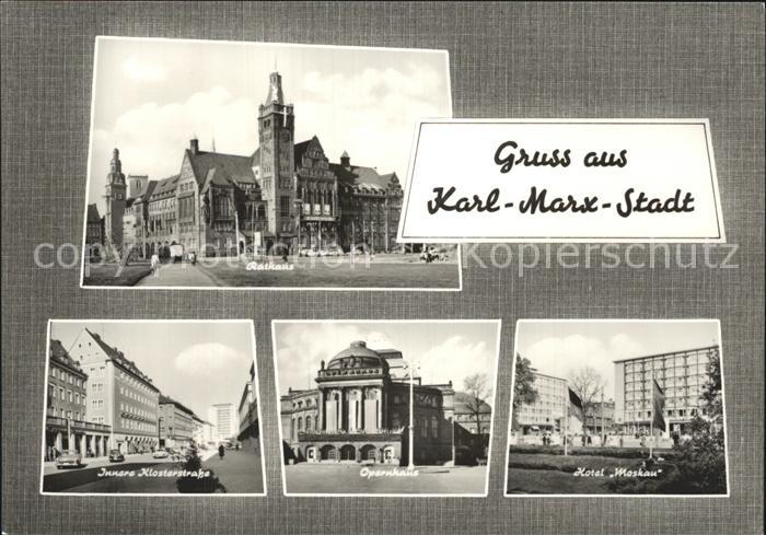 Karl-Marx-Stadt Rathaus Klosterstr Opernhaus Hotel Moskau