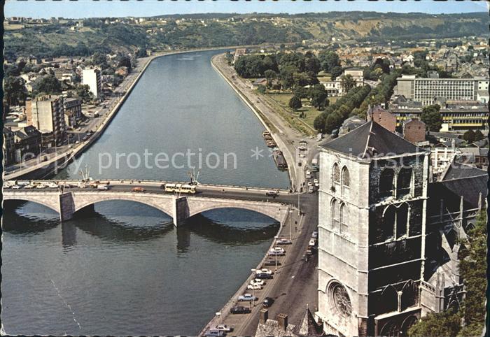 Huy la Meuse Pont Baudouin et Collegiate
