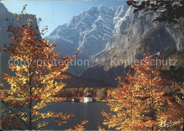 St Bartholomae am Koenigssee mit Watzmann