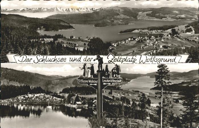 Schluchsee Zeltplatz Wolfsgrund Schwarzwald Wegweiser Alpenkette