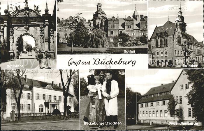 Bueckeburg Schlosstor Schloss Rathaus Jugendherberge Trachten