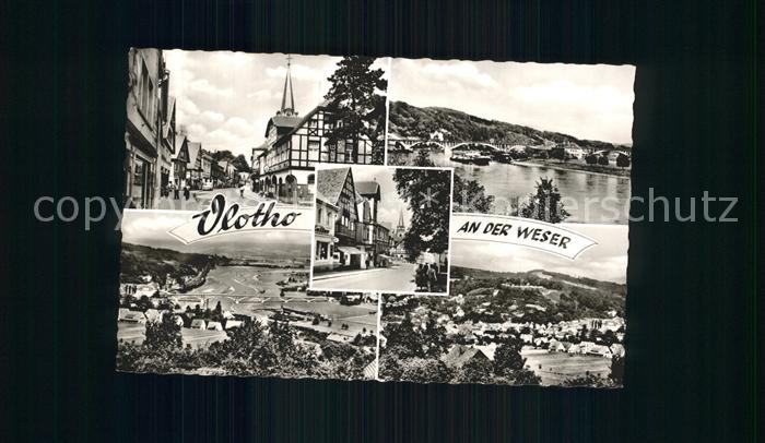 Vlotho Panorama Weser Ortspartie