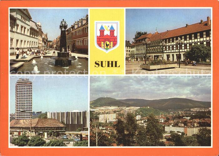 Suhl Thueringer Wald Steinweg Waffenmuseum Hochhaus Blick vom Lautenberg