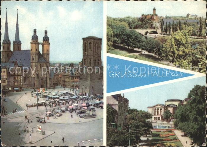 Halle Saale Markt Kirche Burg Giebichenstein Theater des Friedens