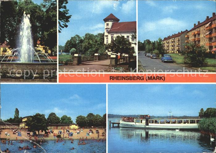 Rheinsberg Springbrunnen Platz der Befreiung Schloss jetzt Sanatorium Joliot Cur