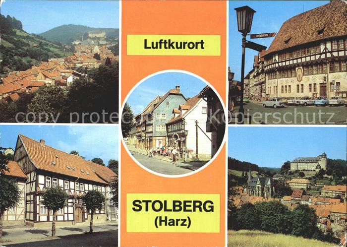 Stolberg Harz Teilansicht Rathaus Rittergasse FDGB Erholungsheim Fachwerkhaus Re