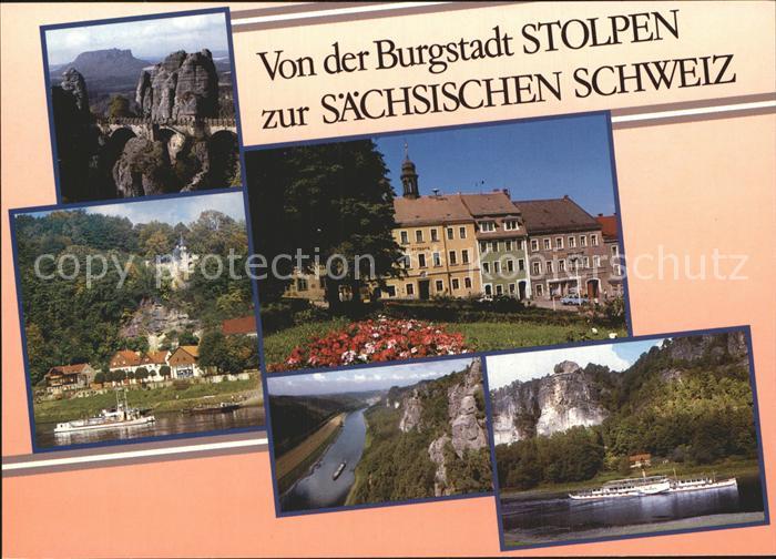 Stolpen Burgstadt Basteibruecke Faehre Rathen Elbtal Felsenlandschaft Elbsandste
