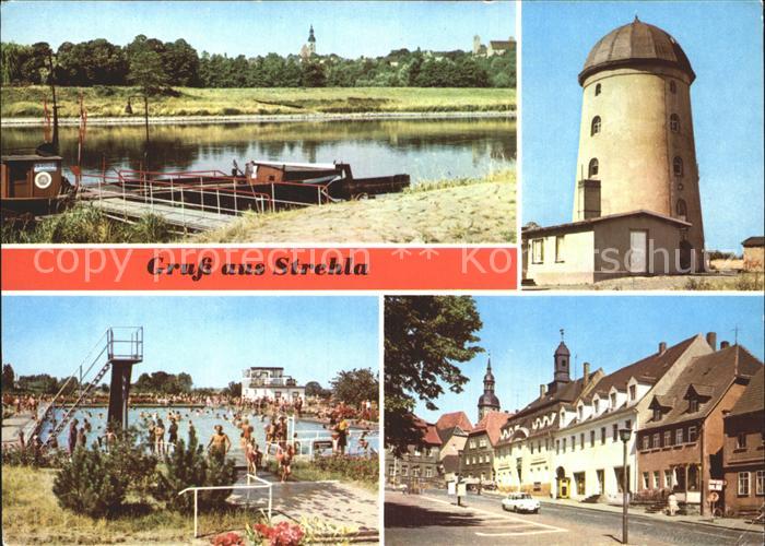 Strehla Partie an der Elbe Jugendherberge Freibad Markt