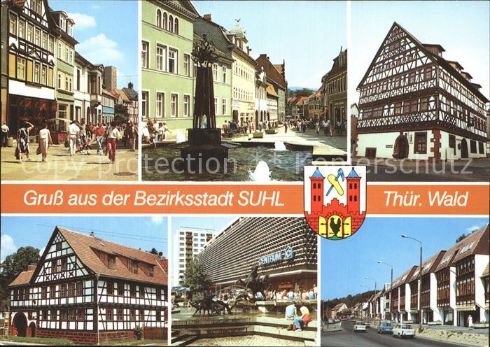 Suhl Thueringer Wald Steinweg Springbrunnen Rathaus Gaststaette Dianabrunnen Fac